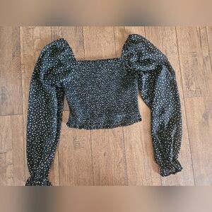 Black Puff Sleeve Top